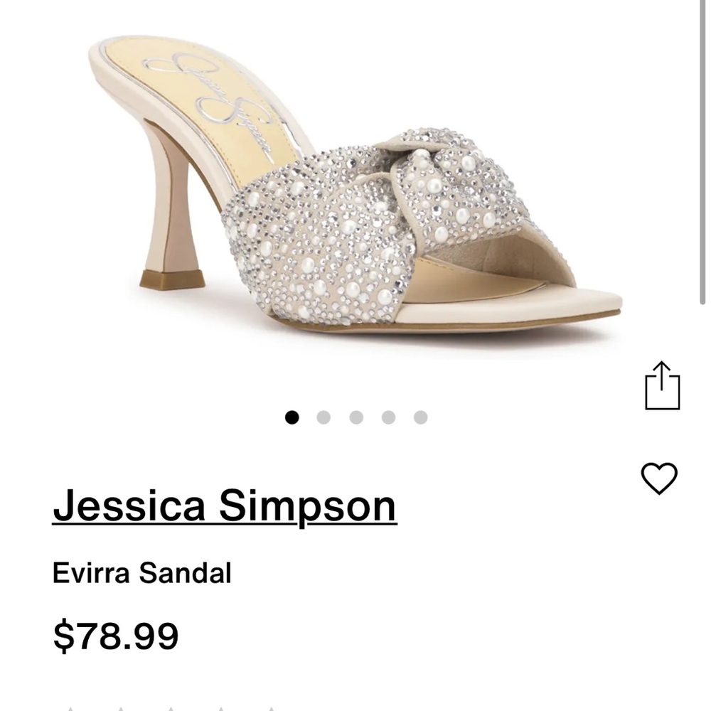 Jessica Simpson Silver Pearl-Studded Sandals